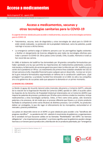 Acceso a medicamentos, vacunas y otras tecnologías sanitarias para la COVID-19