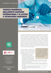 Tratado pandémico, reglamento sanitario internacional y el acceso a tecnologías sanitarias