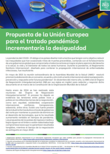 Propuesta de la Unión Europea para el tratado pandémico incrementaría la desigualdad