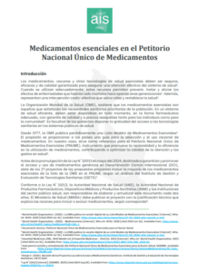 Medicamentos esenciales en el Petitorio Nacional Único de Medicamentos